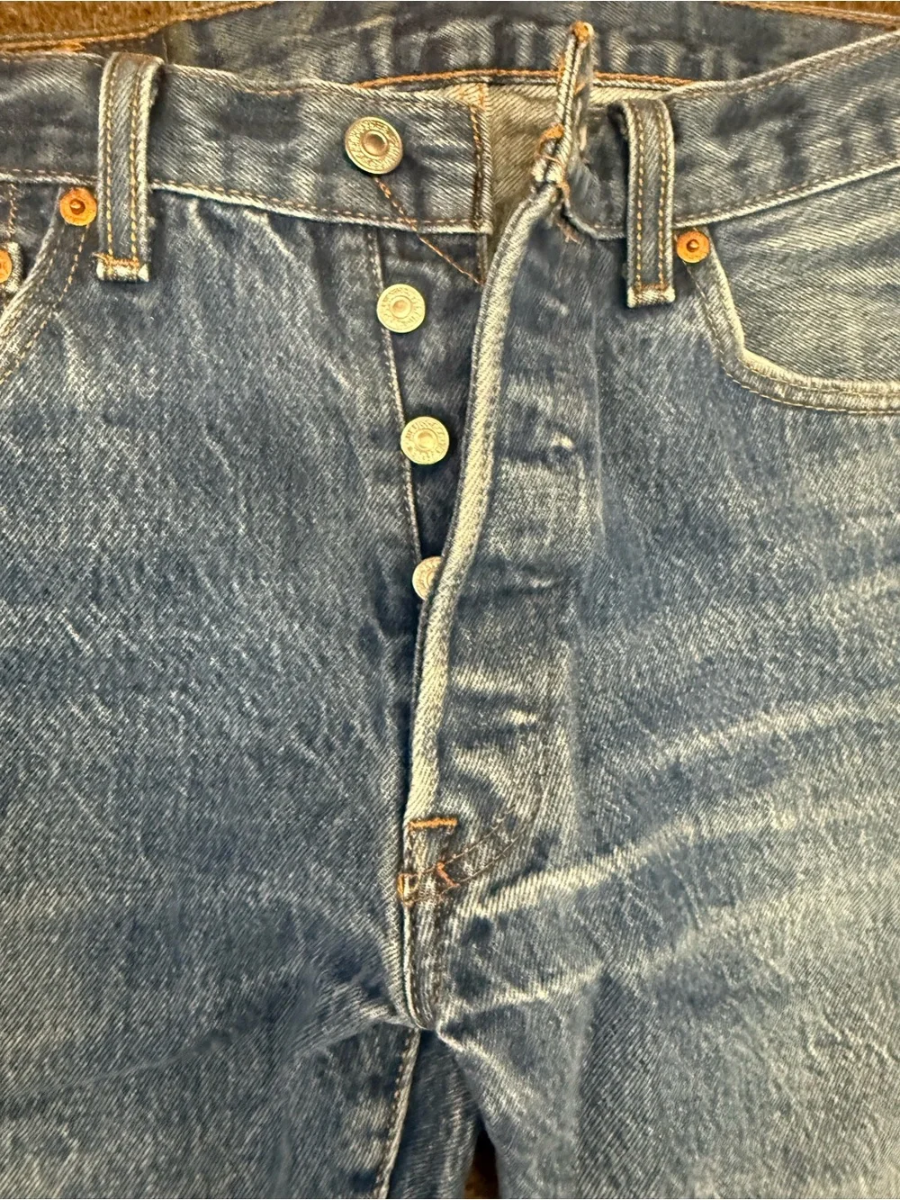 Levi’s 501 Original Button Fly Straight Leg Jeans W33 L34 Light Wash